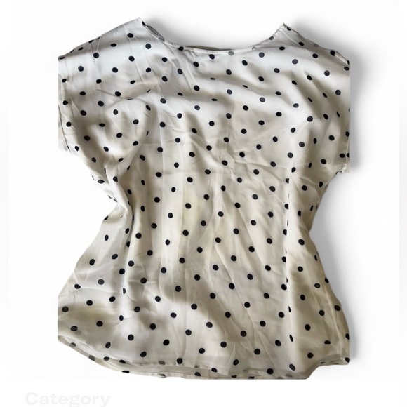 Tahari navy Polka Dot Sheer Blouse - Picture 1 of 5